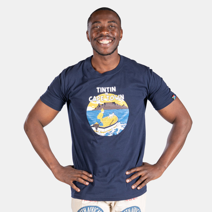 Men's Tin Tin In Cape Town T-Shirt - Navy