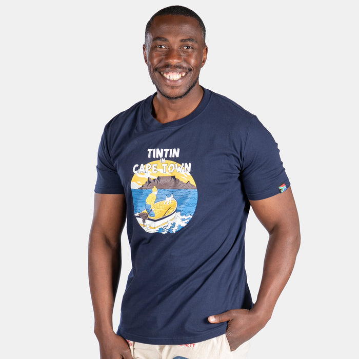 Men's Tin Tin In Cape Town T-Shirt - Navy