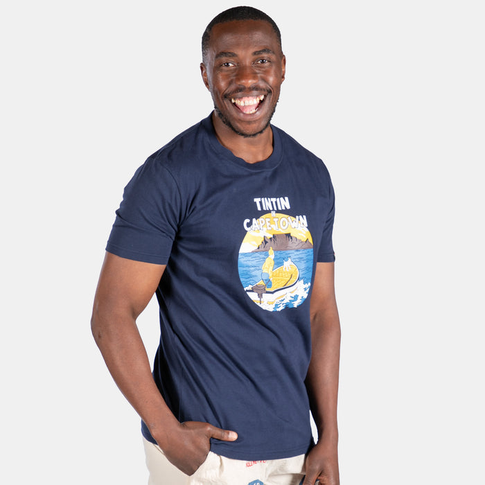 Men's Tin Tin In Cape Town T-Shirt - Navy
