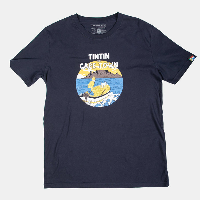 Men's Tin Tin In Cape Town T-Shirt - Navy