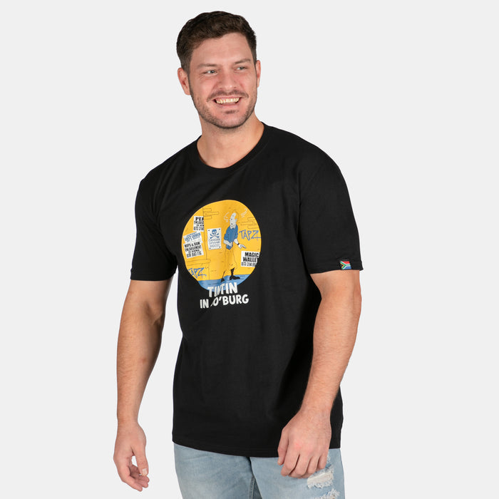 Men's Tin Tin In Joburg T-Shirt - Black