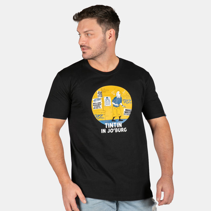 Men's Tin Tin In Joburg T-Shirt - Black
