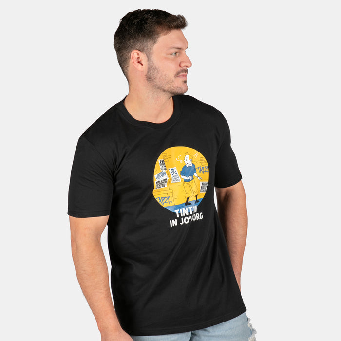 Men's Tin Tin In Joburg T-Shirt - Black