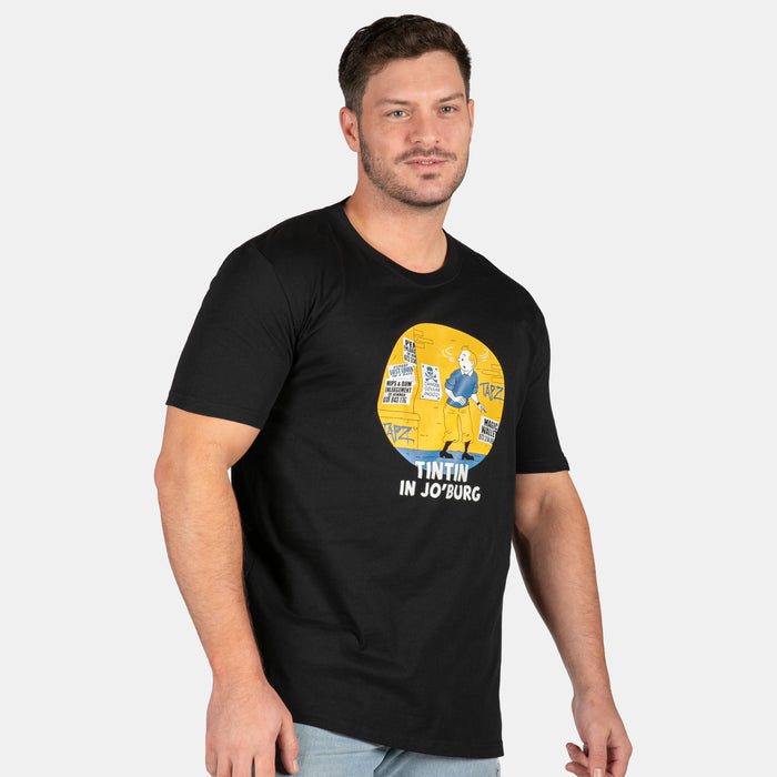 Men's Tin Tin In Joburg T-Shirt - Black