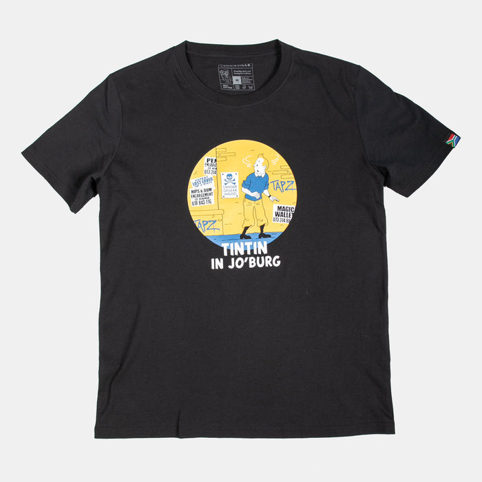 Men's Tin Tin In Joburg T-Shirt - Black