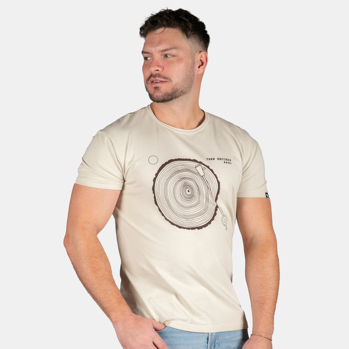 Men's Tree Records T-Shirt - Stone