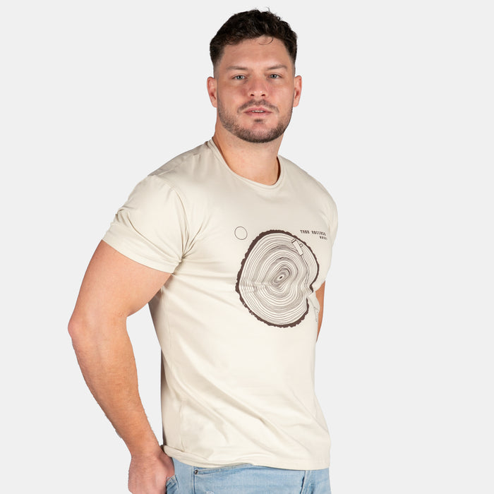Men's Tree Records T-Shirt - Stone