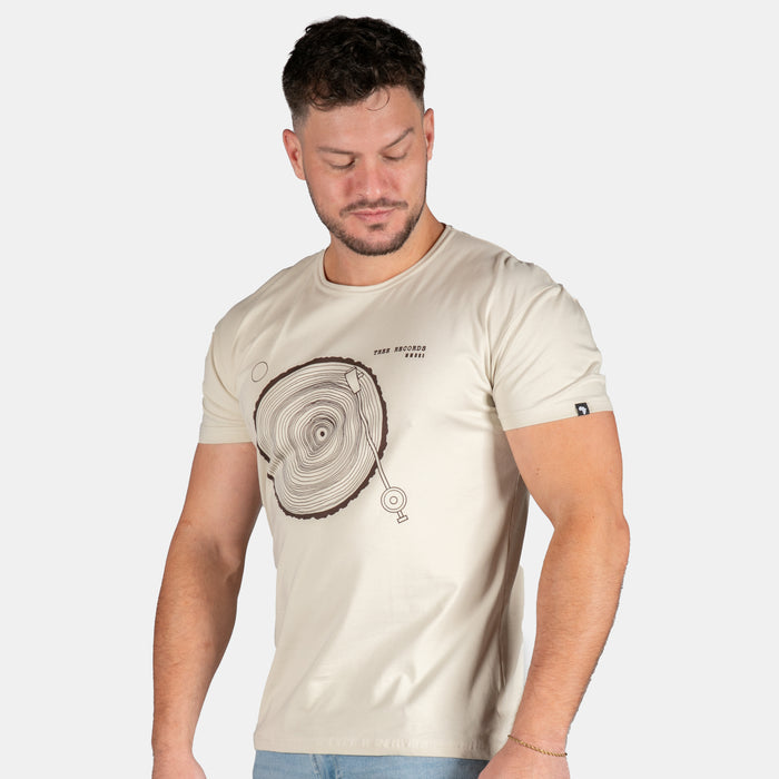 Men's Tree Records T-Shirt - Stone