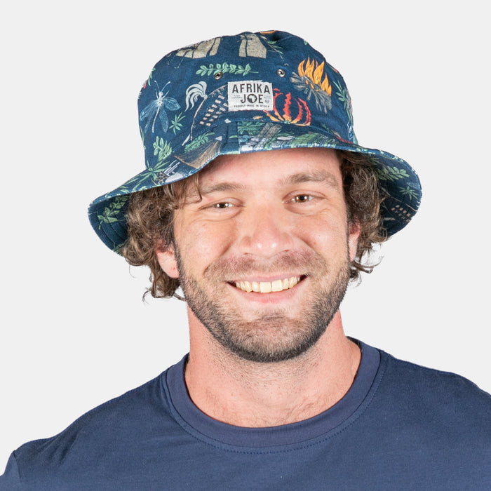 Men's Tropical Jungle Bucket Hat - Navy