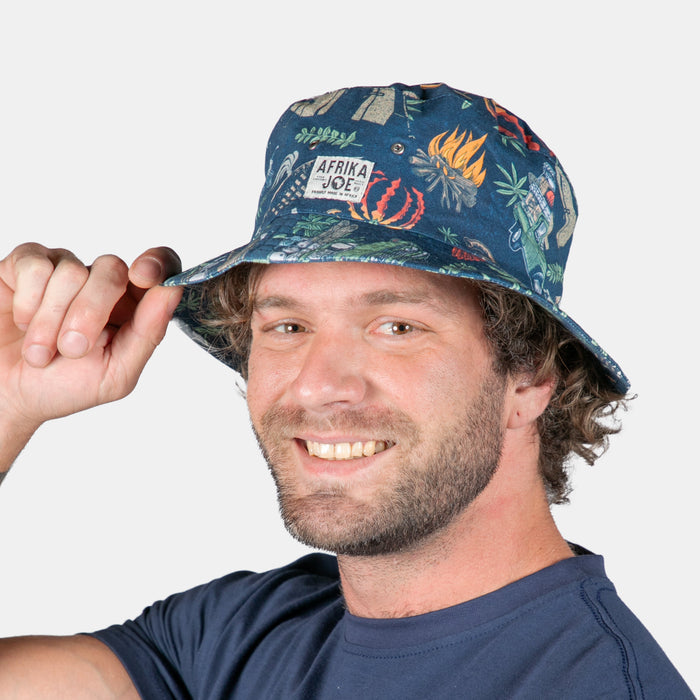 Men's Tropical Jungle Bucket Hat - Navy