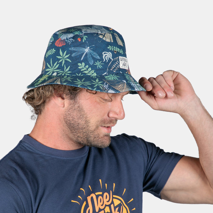 Men's Tropical Jungle Bucket Hat - Navy