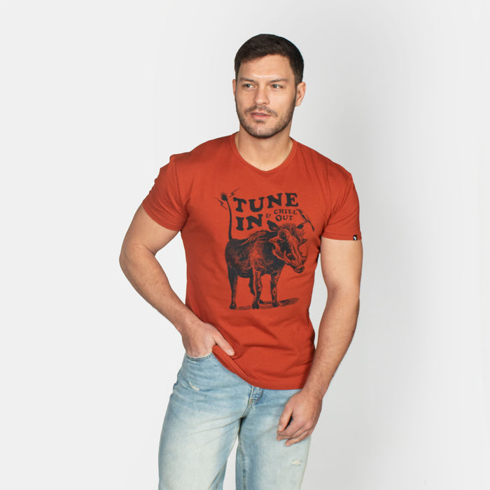 Men's Tune In T-Shirt - Rust