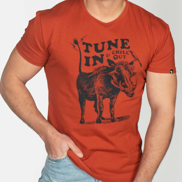 Men's Tune In T-Shirt - Rust