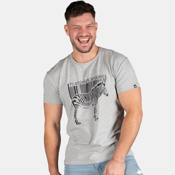 Men's Zebra Code T-Shirt - Grey