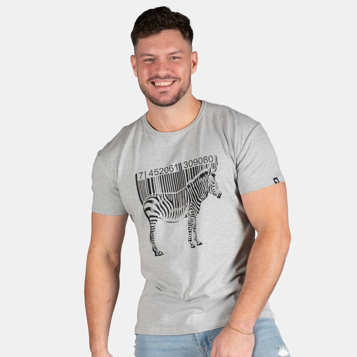 Men's Zebra Code T-Shirt - Grey
