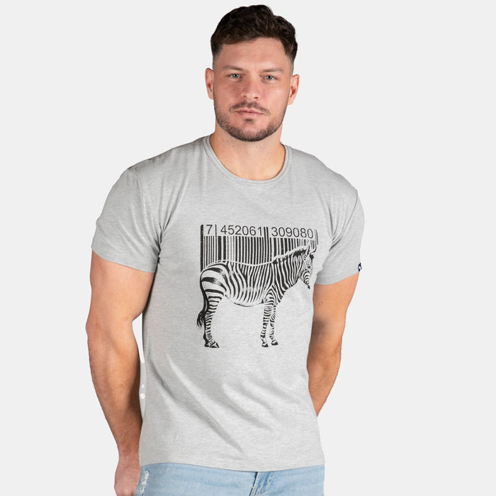 Men's Zebra Code T-Shirt - Grey