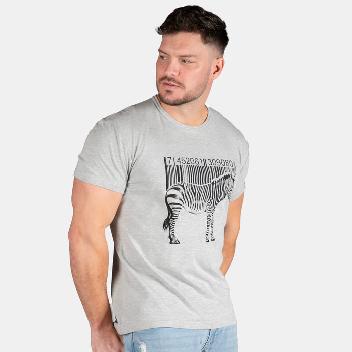 Men's Zebra Code T-Shirt - Grey