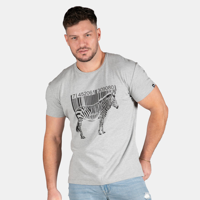 Men's Zebra Code T-Shirt - Grey