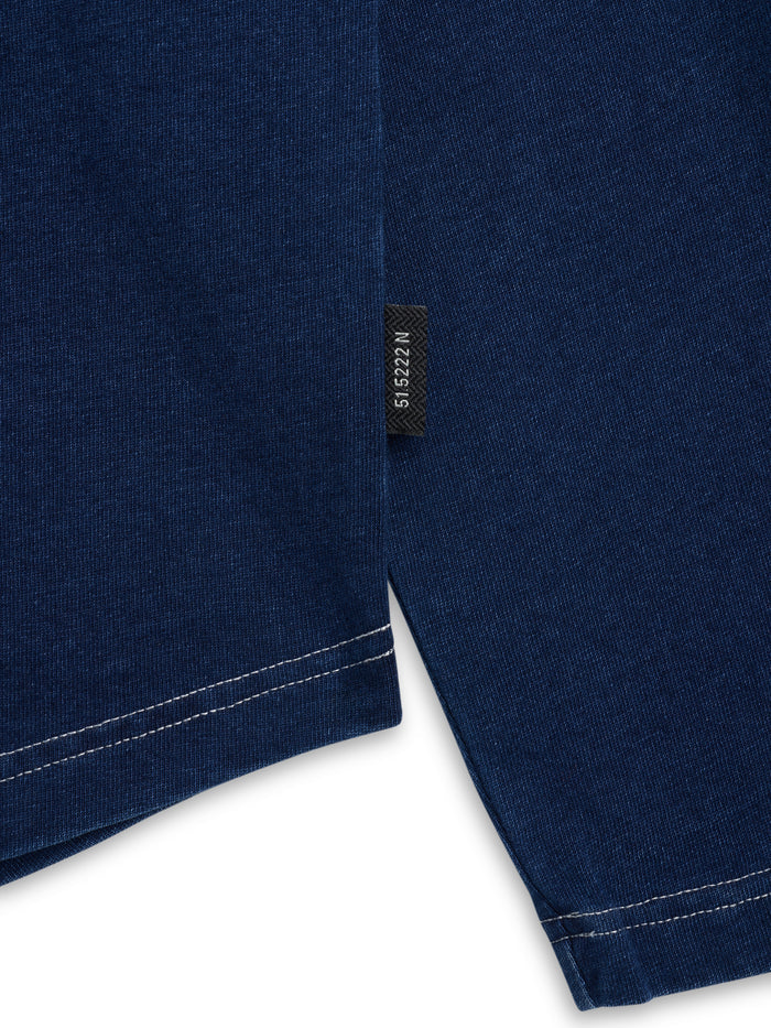 Mersey Long Sleeve Polo Shirt Hickman Indigo Rinse
