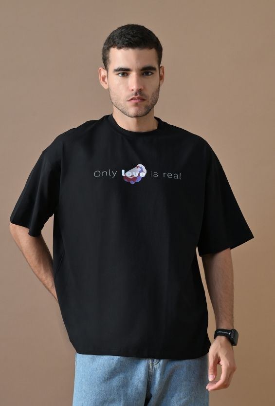 Midnight Black Cotton Lycra Boxy Fit Streetwear T-Shirt for Men | Graphic Back Print