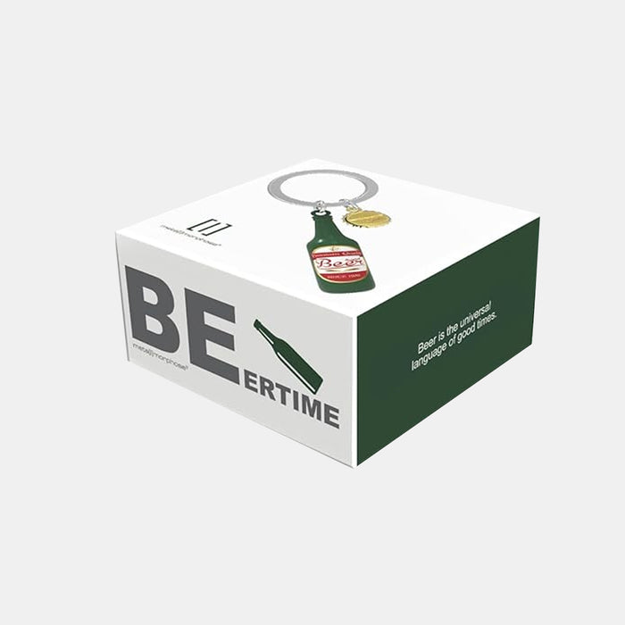 Miniature 3D Beer Bottle Charm Keyring