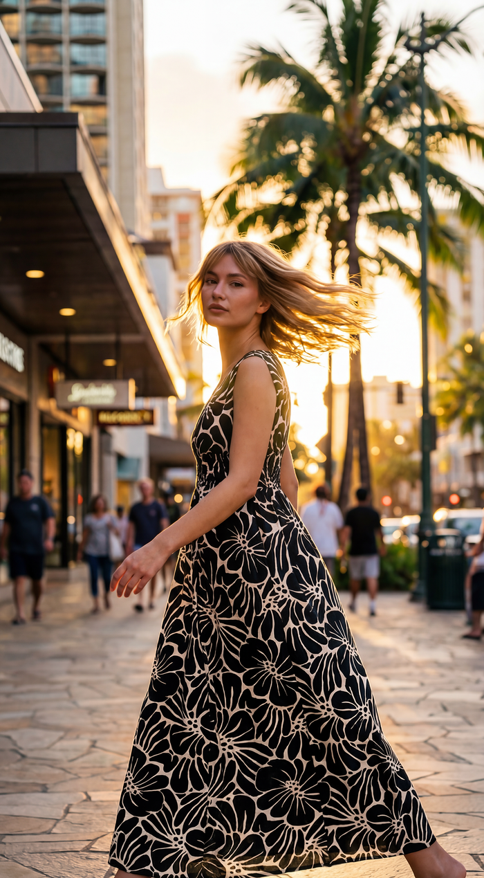 Moana Maxi Dress - Vintage Flowers Black
