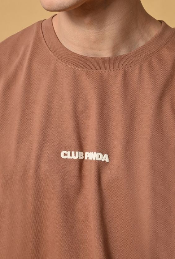 Mocha Brown Cotton Relaxed Fit Graphic T-Shirt for Men | 210 GSM Casual Streetwear
