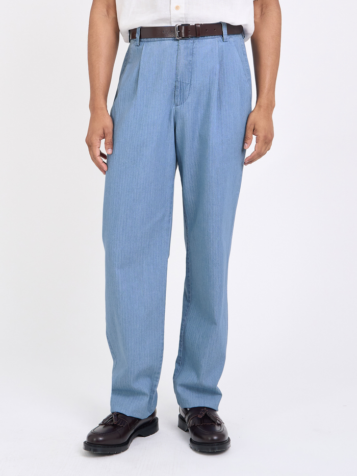 Morton Pleated Trousers Marden Indigo