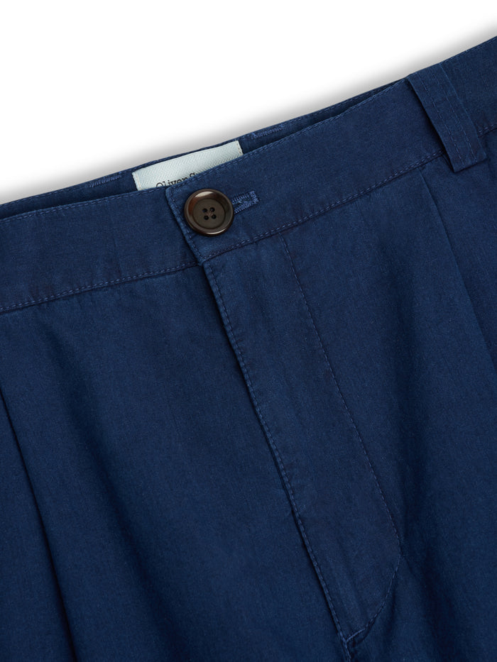 Morton Pleated Trousers Wylie Indigo Rinse