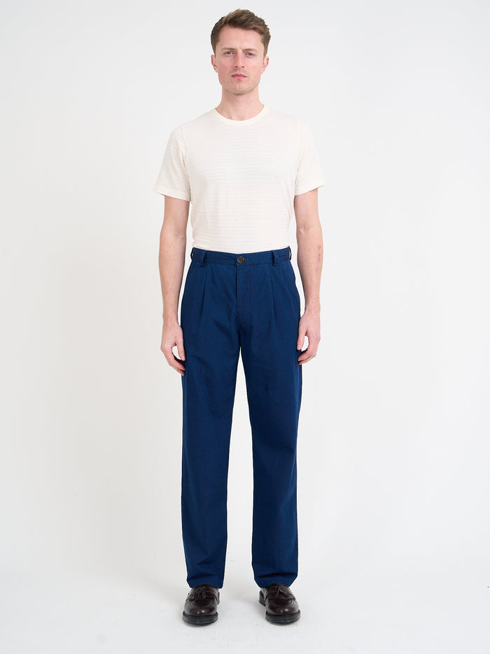 Morton Pleated Trousers Wylie Indigo Rinse