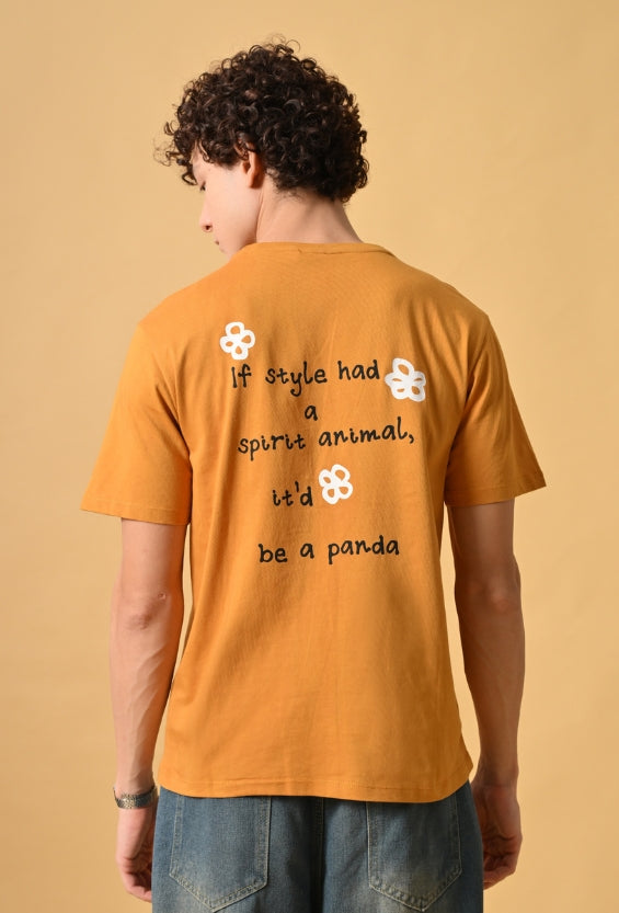 Mustard Yellow Back Print Men's Graphic T-Shirts for Men