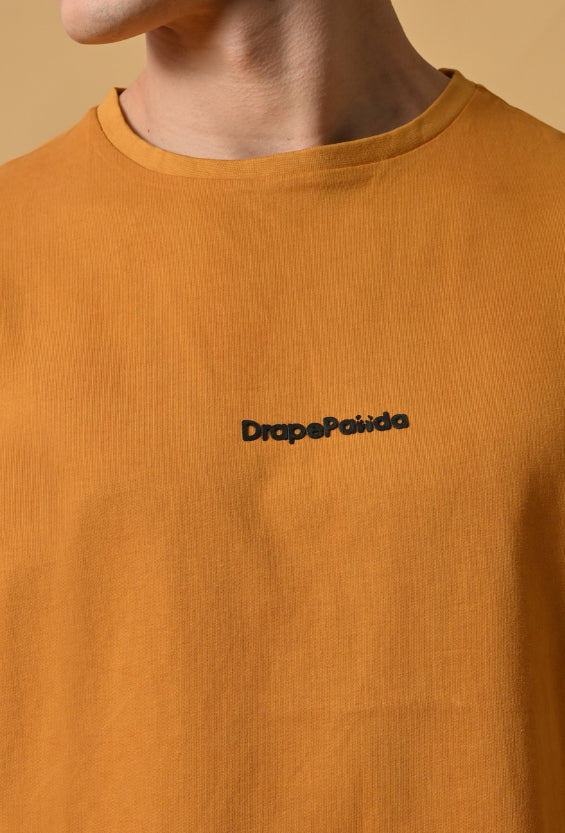 Mustard Yellow Back Print Men's Graphic T-Shirts for Men