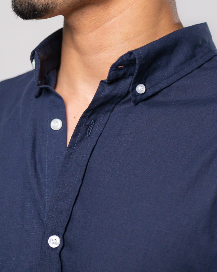 Navy blue linen shirt