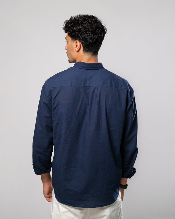 Navy blue linen shirt