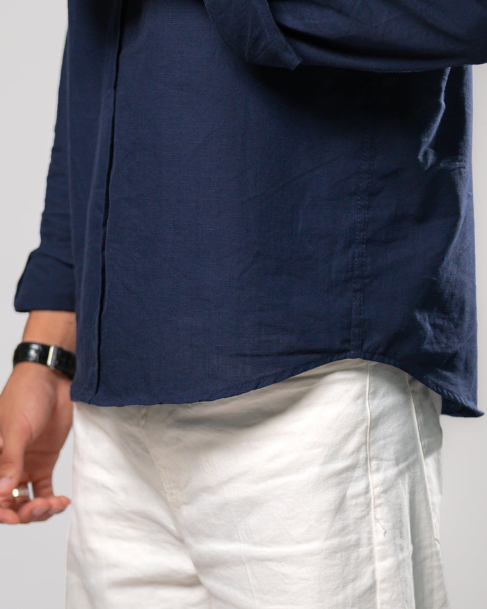 Navy blue linen shirt