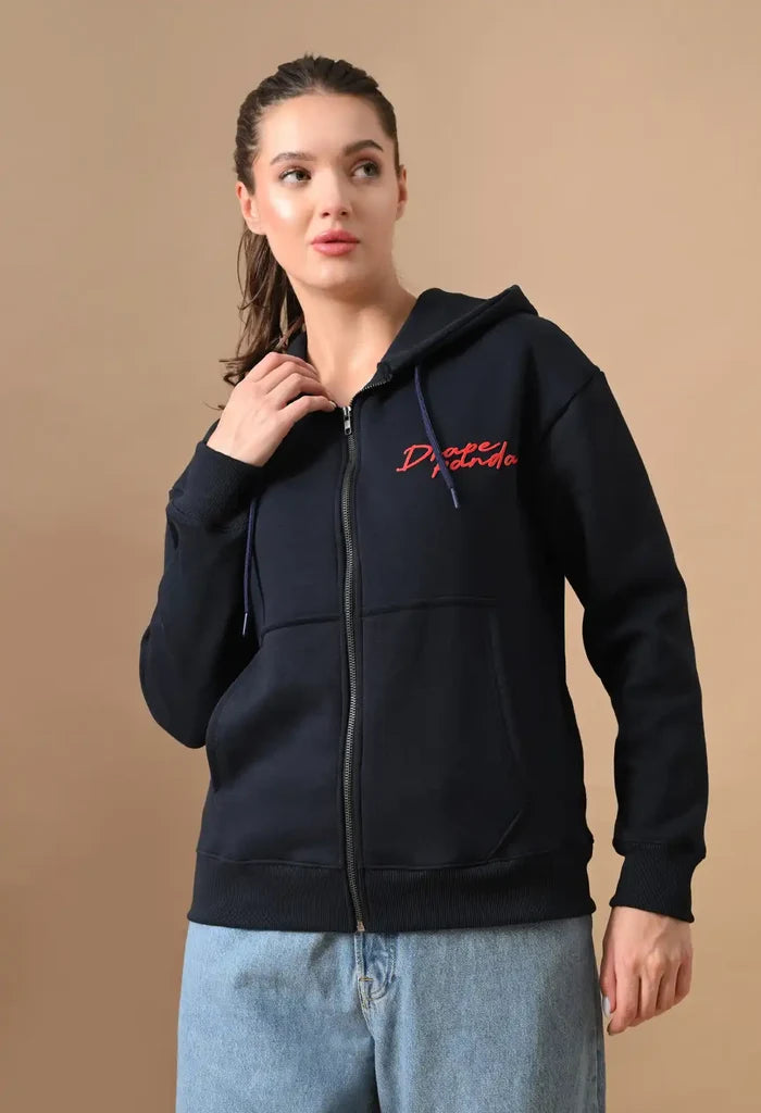 Navy Blue Men's Zip-Up Hoodies for Men