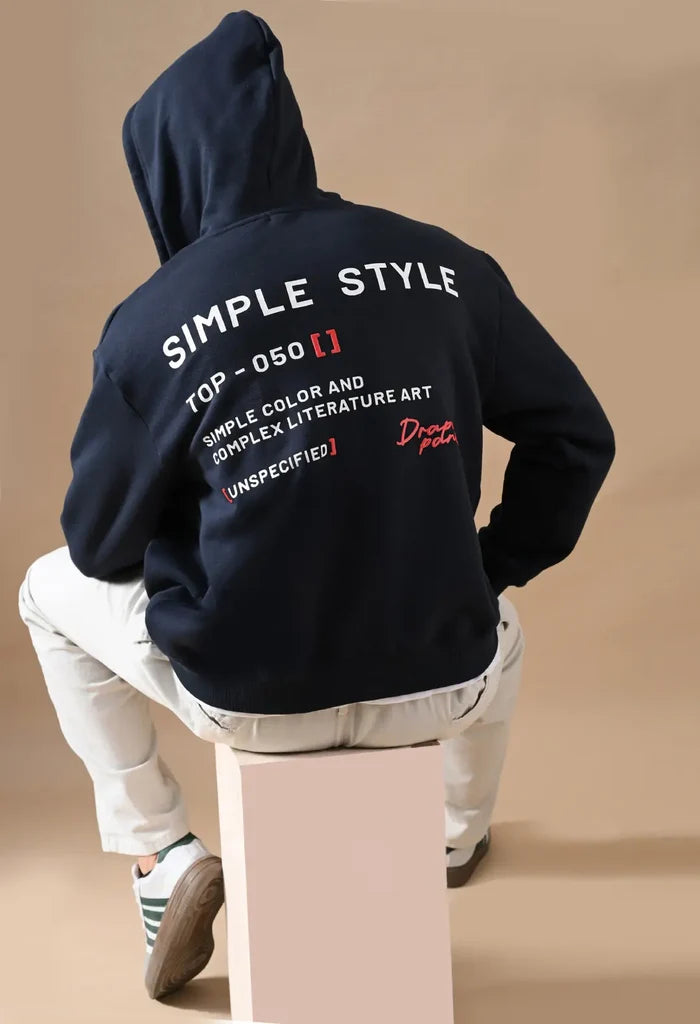 Navy Blue Men's Zip-Up Hoodies for Men