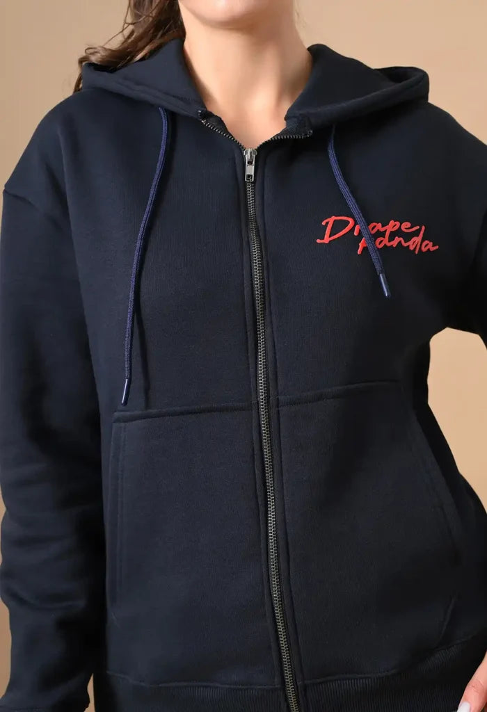 Navy Blue Men's Zip-Up Hoodies for Men