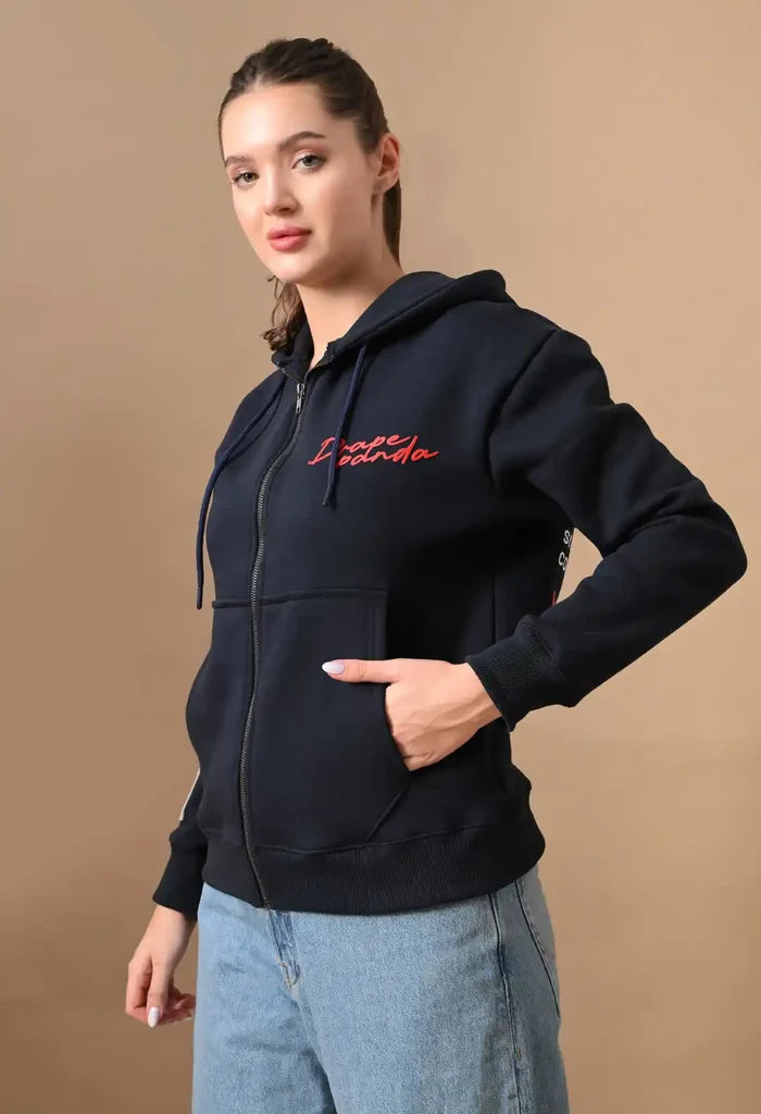Navy Blue Men's Zip-Up Hoodies for Men