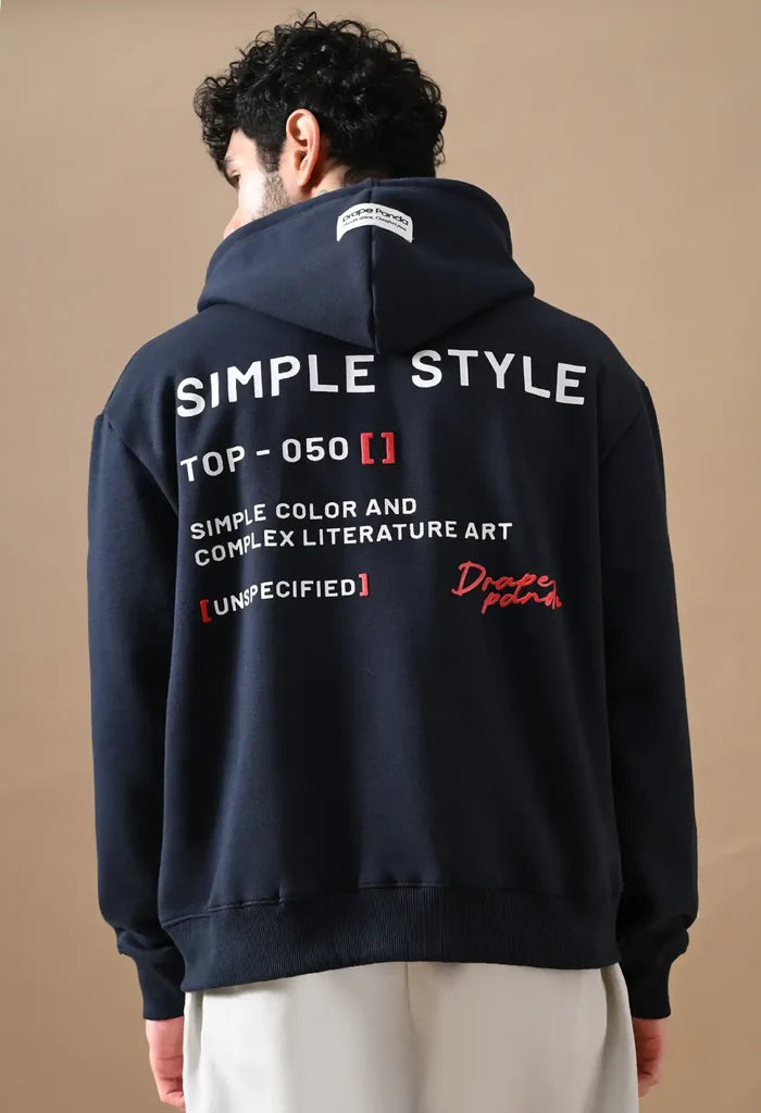 Navy Blue Men's Zip-Up Hoodies for Men