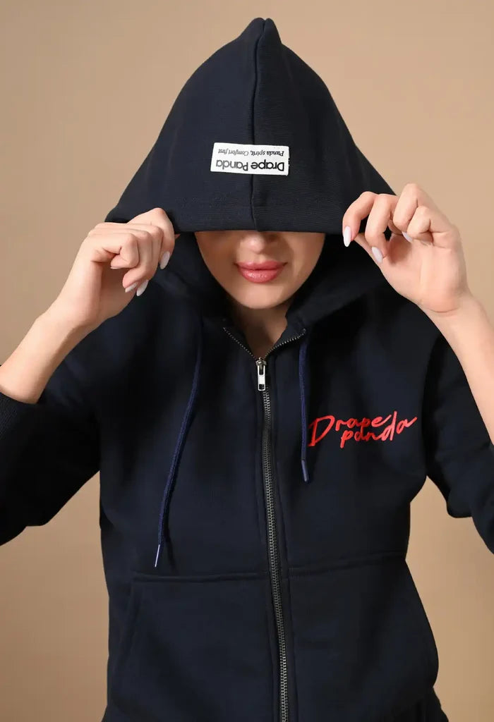 Navy Blue Men's Zip-Up Hoodies for Men