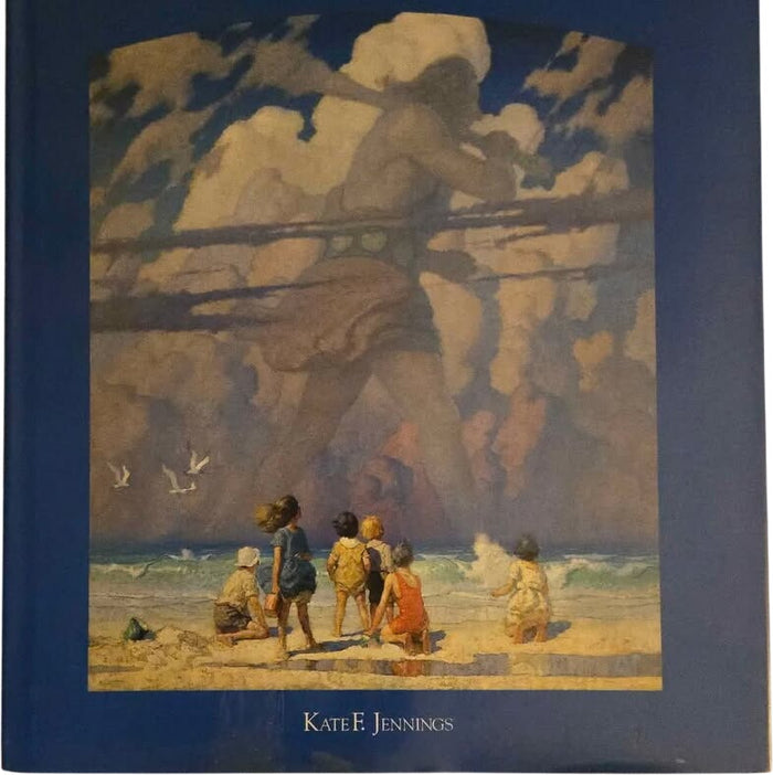 Book cover with a painting of children on a beach by Kate E. Jennings