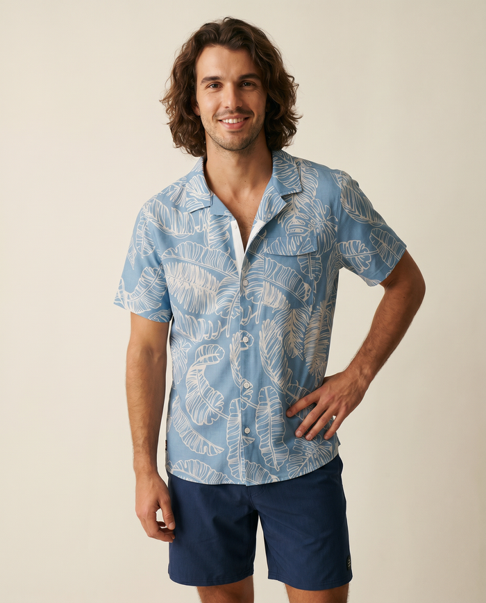 Neptune Boardshirt - Rainforest Chambray - Top View