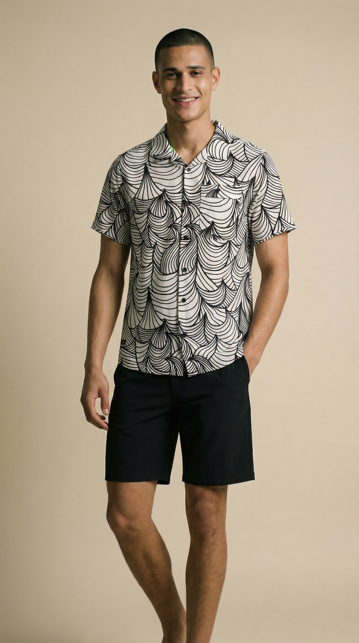 Neptune Boardshirt - Waves Summer White