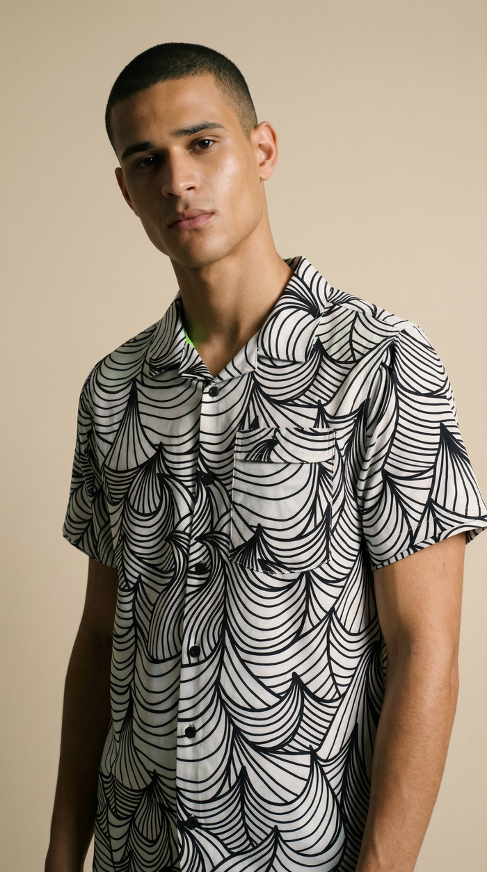 Neptune Boardshirt - Waves Summer White