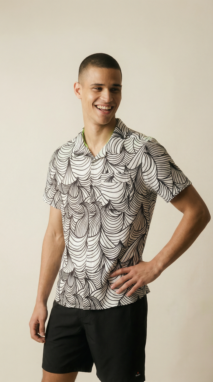 Neptune Boardshirt - Waves Summer White