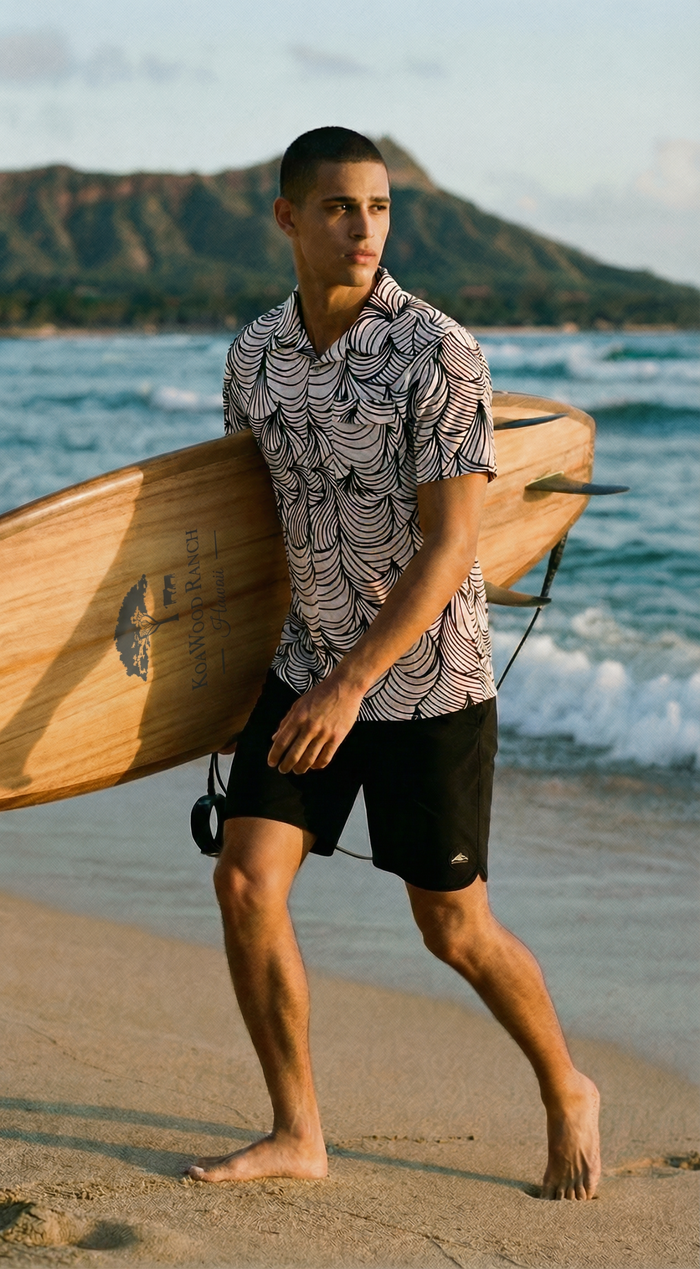 Neptune Boardshirt - Waves Summer White