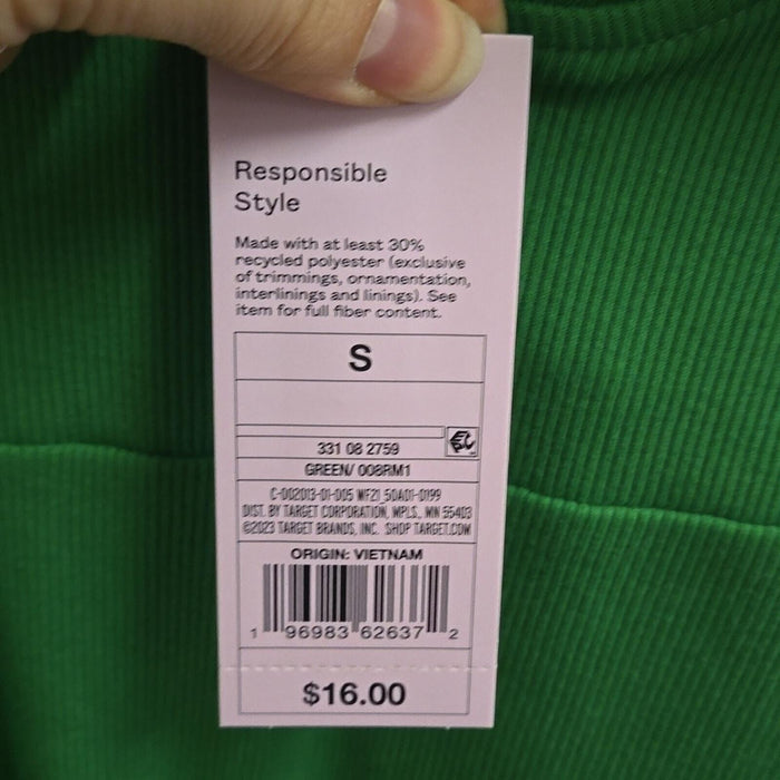 NWT women's Small green fit and flare dress.