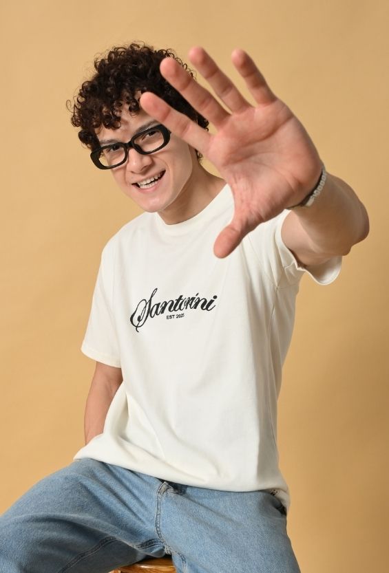 Off White Cotton Regular Fit Graphic T-Shirt for Men | 210 GSM Casual Wear
