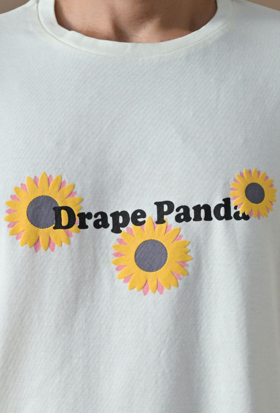 Off White Oversized Fit Puff Print Men's Oversized T-Shirts for Men